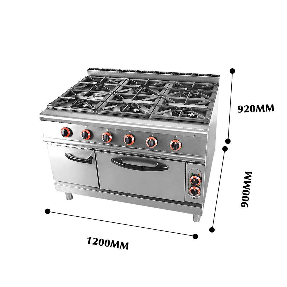 

Wholesale Custom Good Quality Gas Cooker Commercial Catering All Stainless Steel Body Gas Range With Oven