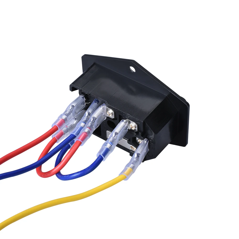 10A250V Einlassmodul Stecker Wippschalter Netzschalter AC Steckdose mit rotem Dreifach-Wippschalter Fused Modul Stecker für 3D-Teil – Detail 5