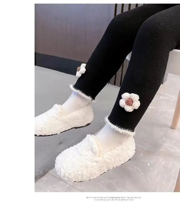 Girl Kids Clothing Korean Version Of Autumn And Winter Knitted Flower Fashion kids Girls Pants For 3-6 Years