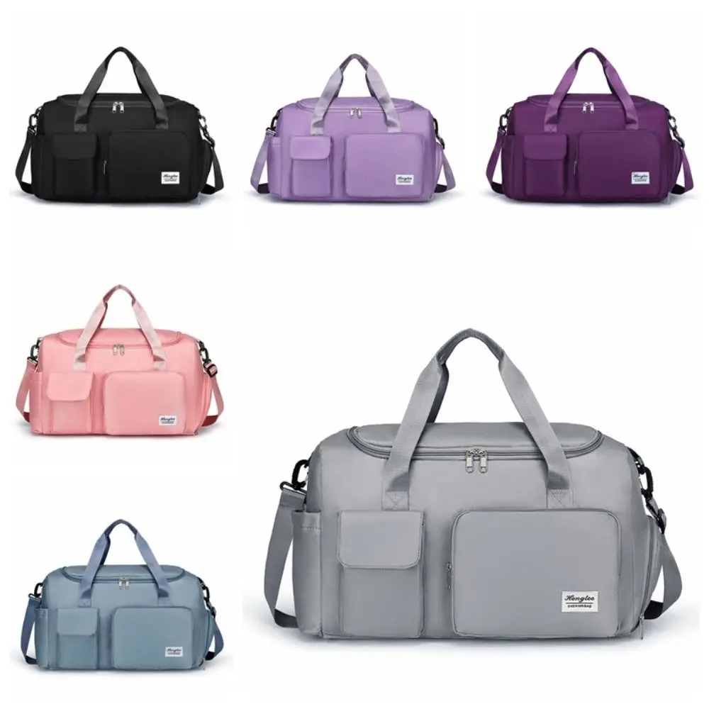 Sturdy Nylon Luggage Bag Polyester Multi-functional Waterproof Travel Bag Multi Layered Solid Color Large Capacity Handbag