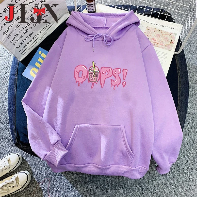 JHJN Women Hoodies Stylish And Comfortable Hooded Sweatshirts Autumn Outings Tracksuit Korean Fashion Outerwear Warm Female Tops