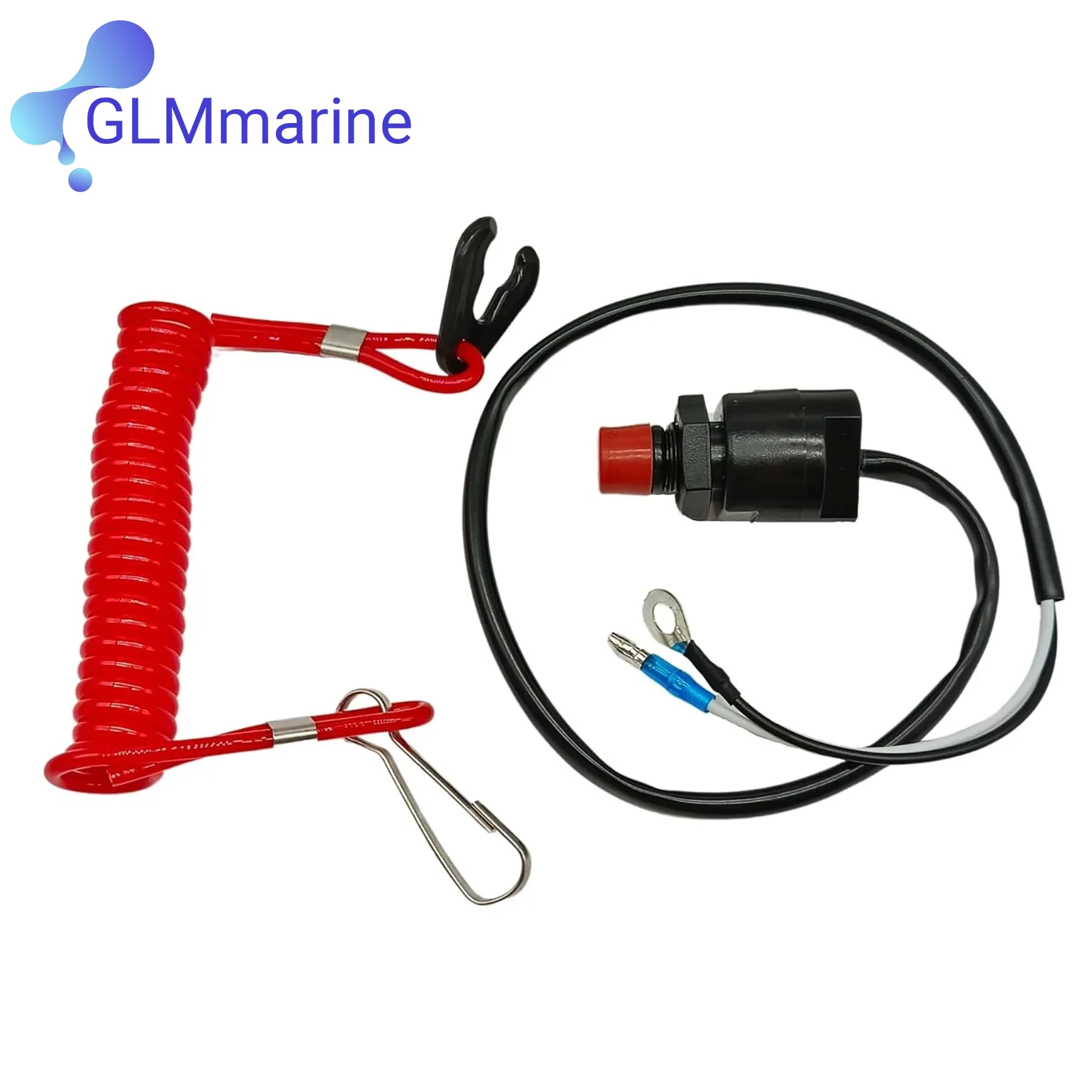 Kill Stop Switch and Safety Lanyard 66T-82575 for Yamaha 2-Stroke 6 8 9.9 15 25 30 40 HP Outboard 6E9-82575-09 6E9-82575-02