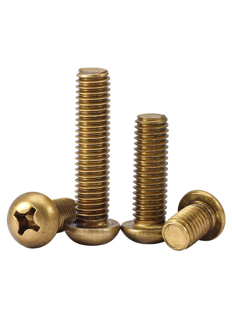 M2 M2.5 M3 M4 M5 M6 M8 Brass Phillips Round Pan Head Machine Screws Cross Bolt Length 4/5/6/8/10/12/14/16//20/25/30/35-60mm