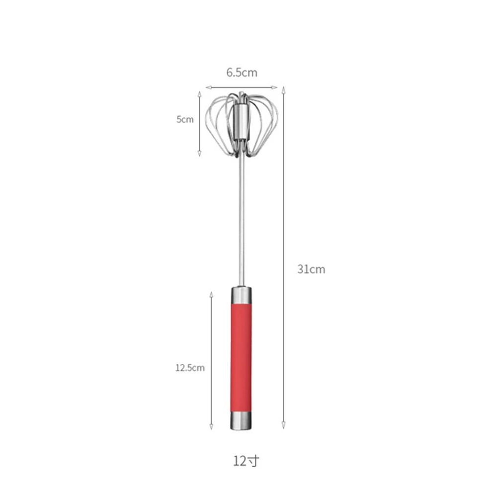

3pcs Stainless Steel Egg Whisk Semi-Automatic Hand Mixer Kitchen Home Long Handle 10Inch 12Inch 14Inch Blue Red Green