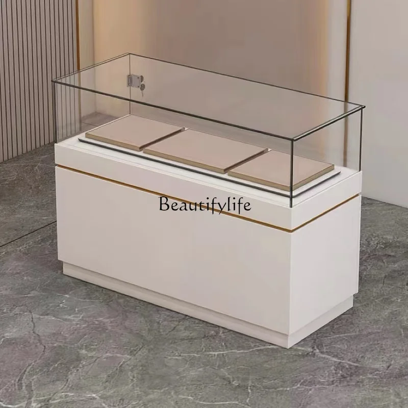04Custom shopping mall glass display jewelry sample exhibition showcase