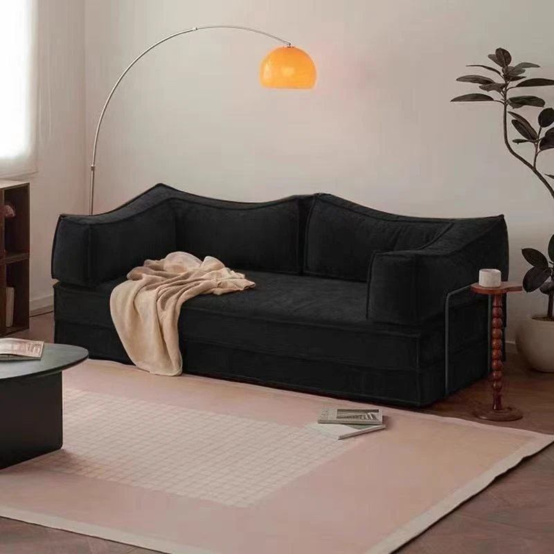 Small Apartment Sofa BedCream Style Bedroom Foldable Living Room Fabric Sofa design boneless sofá de compresión home furniture view 2