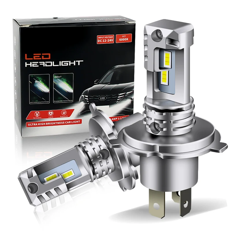 1/2X H4 9003 lampadina per fari a LED CSP Fanless con Canbus High & Low Beam per Audi Honda H4 faro a LED per auto moto