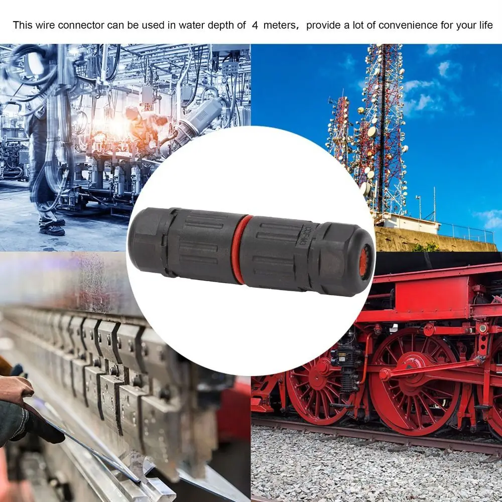 CDF M3 Cable Connector 3 Pin Straight Through IP68 Waterproof Connector PA66 Fire Retardant Quick Screw Wire to Wire Adapter
