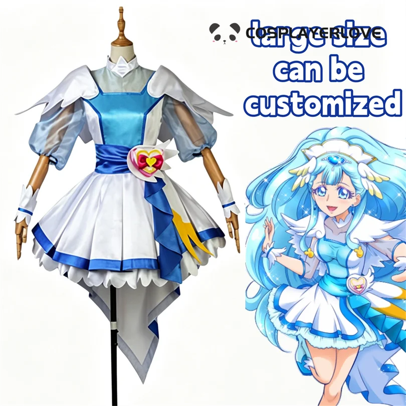 ¡Hugtto! Disfraz de Halloween de Licca Cure Angel de Precure para niñas, accesorios para la cabeza, atuendo de Halloween, juego de anime.