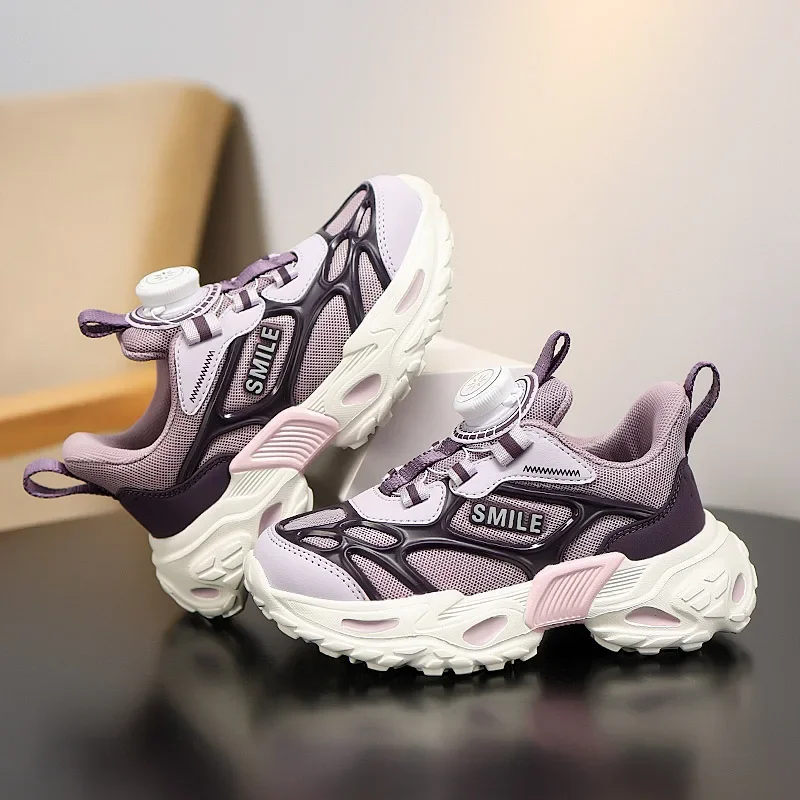 

Новые модные фиолетовые детские кроссовки больших размеров 39, удобные спортивные туфли на платформе, нескользящие уличные кроссовки для девочек и мальчиков