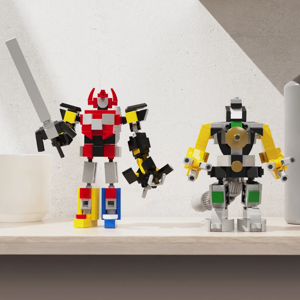 MOC-Robô Mech Megazords, Dragonzord, Mightied, Morphins, Model Building Blocks, Anime Ação Poder, Figuras Rangersed, Tijolos Brinquedos, Presente