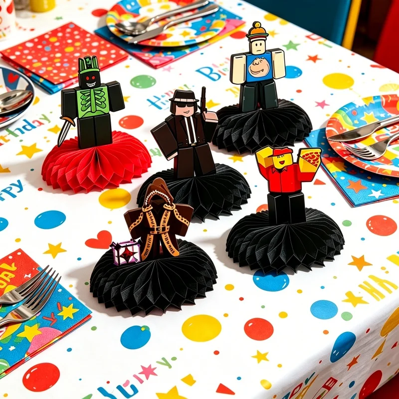Robloxed Forsaken Chance Waben-Tischdekoration 5 Stück Papier-Ornamente Geburtstagsparty-Dekorationen Partyzubehör – Detail 2