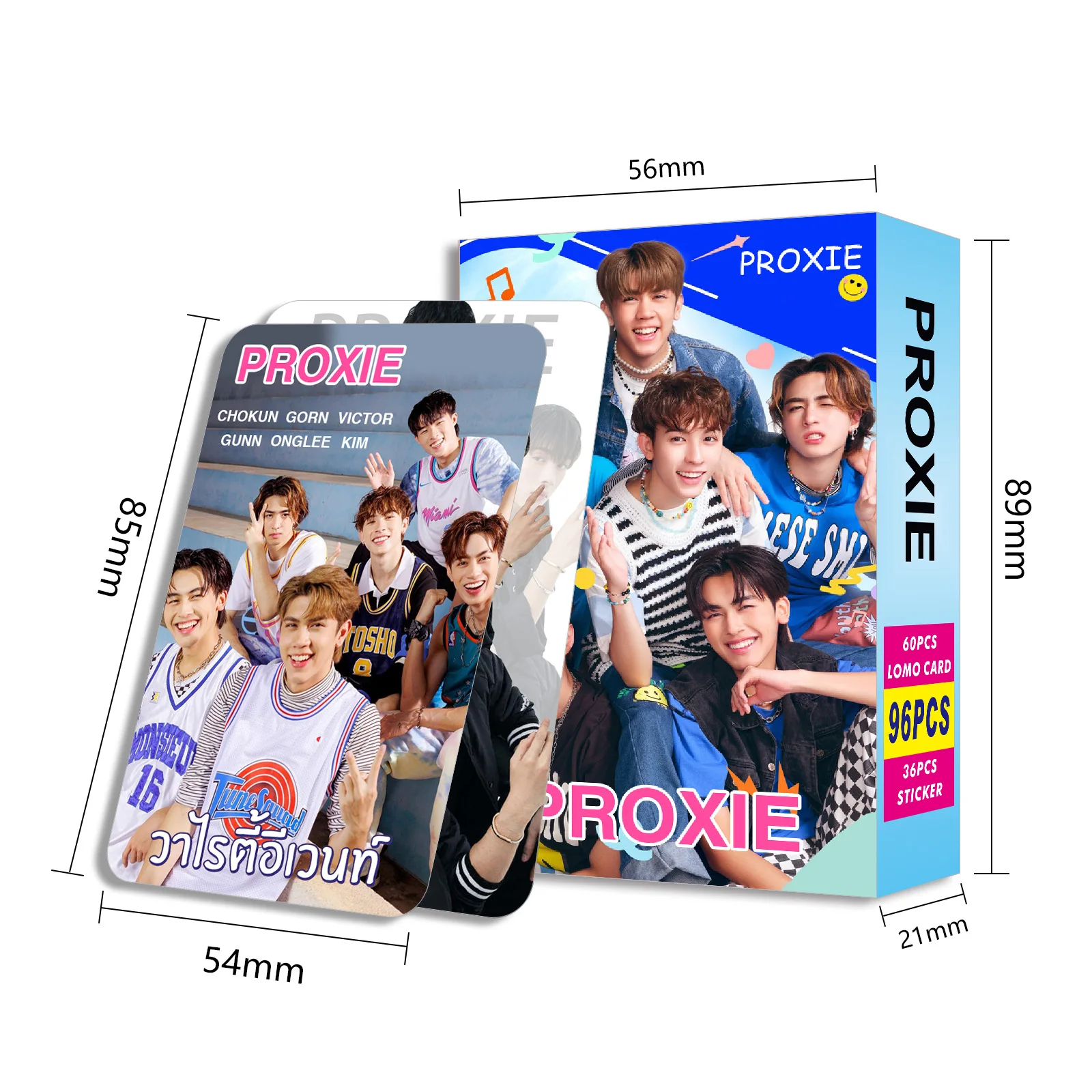 96 Pcs/Set Thai Boy Group PROXIE Lomo Card Gorn Onglee Chokun Star Characters 3 Inches HD Photocard Stickers Cosplay Gift ﻿