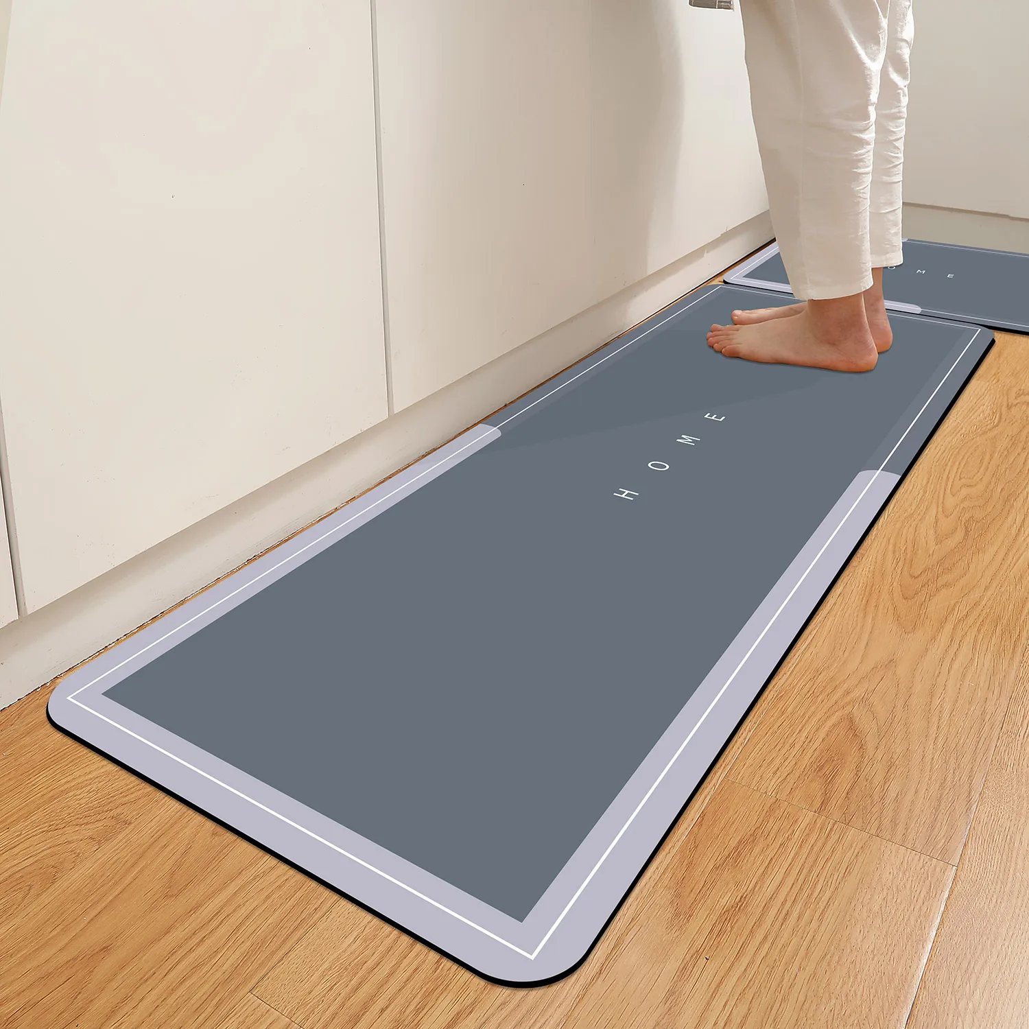 Anti Slip Diatomaceous Earth Bath Mat, Super Absorbent, Fast Drying, Machine Washed Carpet, 100% Rubber Sole, 100% Vinegar Mater - view 2