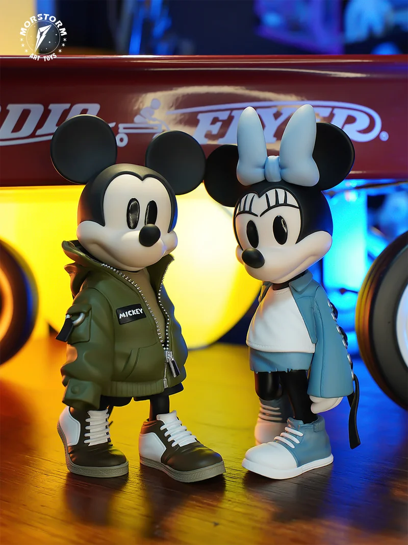 Authentic Morstorm Disney Figure Fashion Hoodie Mickey Figure Tabletop Decoration Magic Storm Hand Toy Gift Decorations For Kids