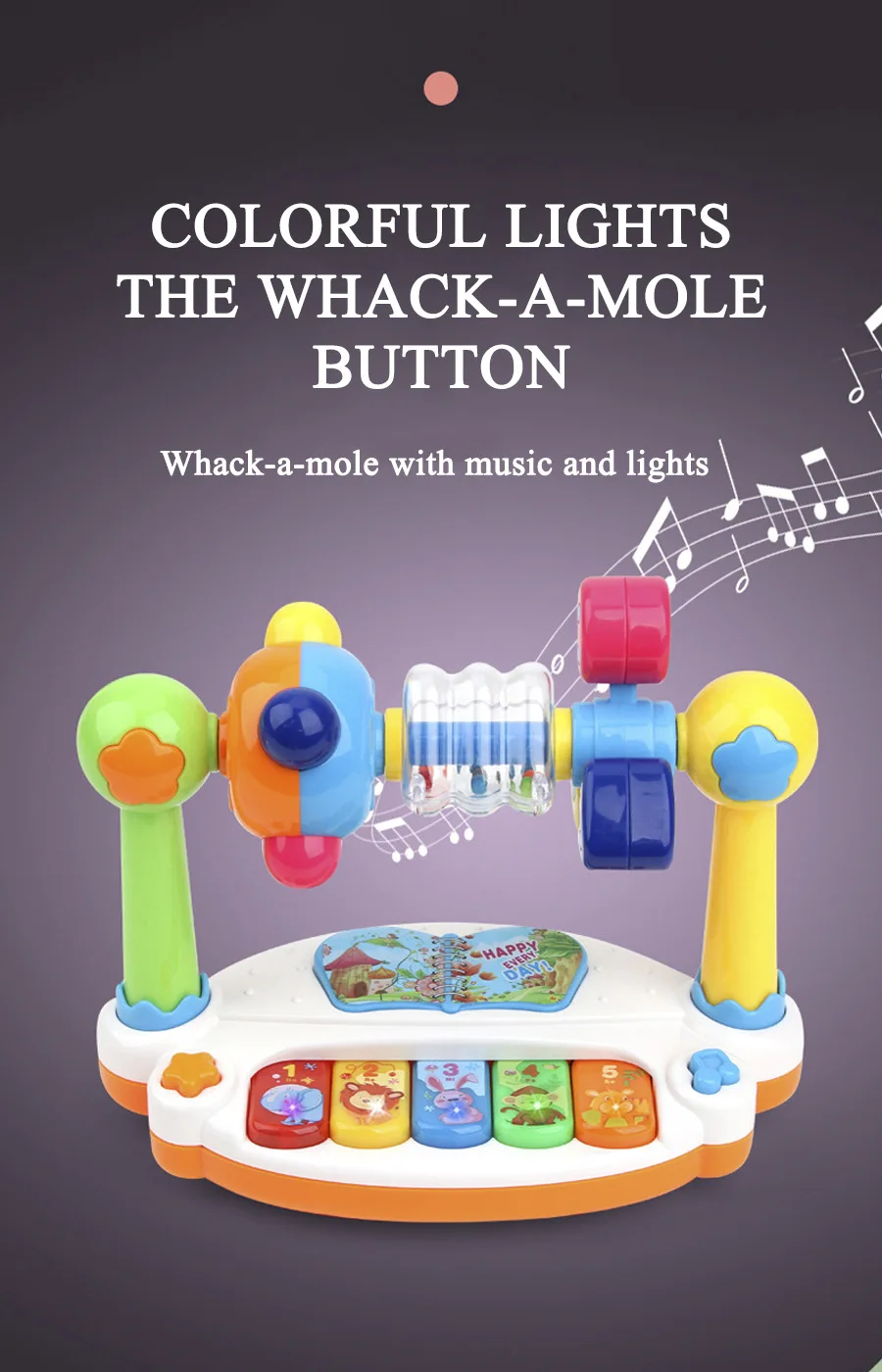 ベビーピアノおもちゃ 回転音楽ピアノキーボード ライト付き 幼児用楽器 感覚玩具 幼児用クリスマス誕生日プレゼント