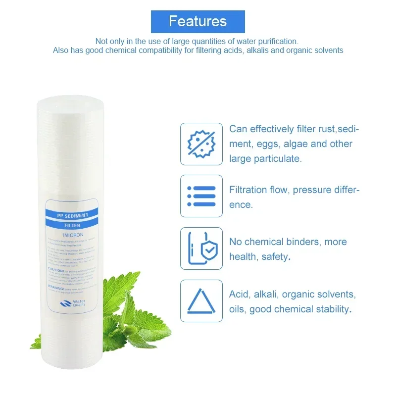 ATWFS Water Purifier Filter Membrane Cartridge 10 inch 5Micron ,1Micron PPF Cotton ,Activated Carbon Reverse Osmosis System