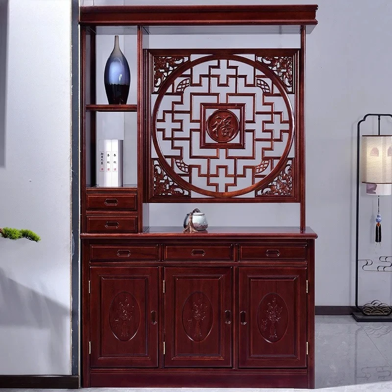 

Screen partition living room entrance cabinet Chinese antique wine cabinet