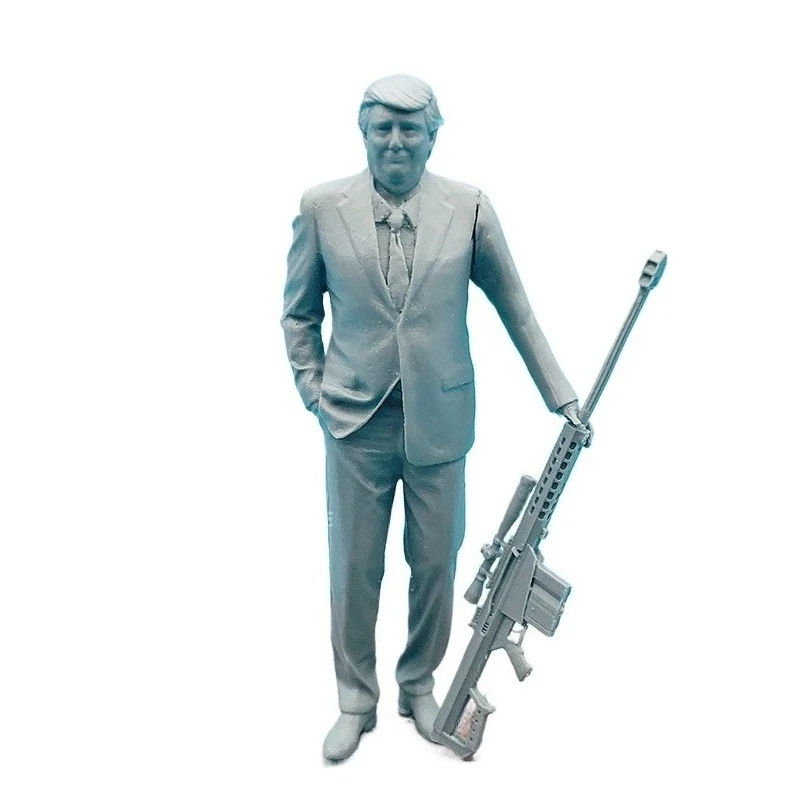 

1/35 Scale Diecast Resin Figure Model Kit President Holds A Gun Need To Be Assembled and Colored By Themselves