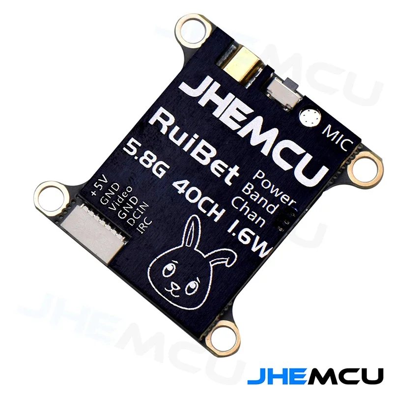 JHEMCU RuiBet Tran-3016W 5.8G 40CH 1.6W VTX Built-in Microphone 2-6S 30X30mm for RC Airplane FPV Long Range