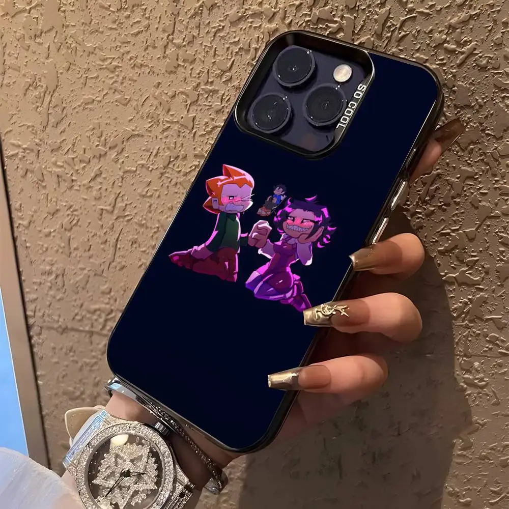 حافظة هاتف Game F-Friday Night Funkin لهاتف iPhone 16,15,14,13,12,11,Pro,XS,Max,Plus,Mini,SE غطاء مقاوم للصدمات من الحلوى السوداء غير اللامعة