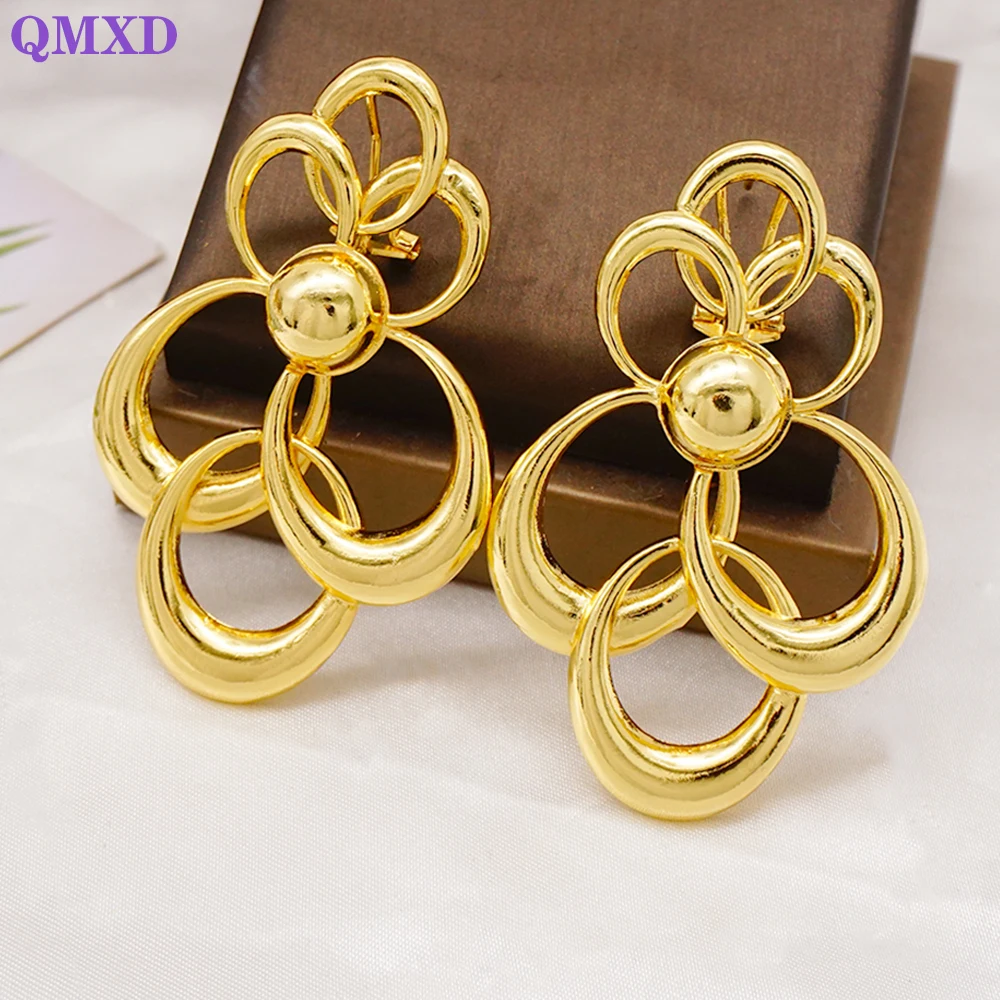 

Trendy Jewelry Drop Dangle Earring Gold Color Irregular Copper Earrings For Unique Earrings Dubai Women Daily Wear Party Gifts