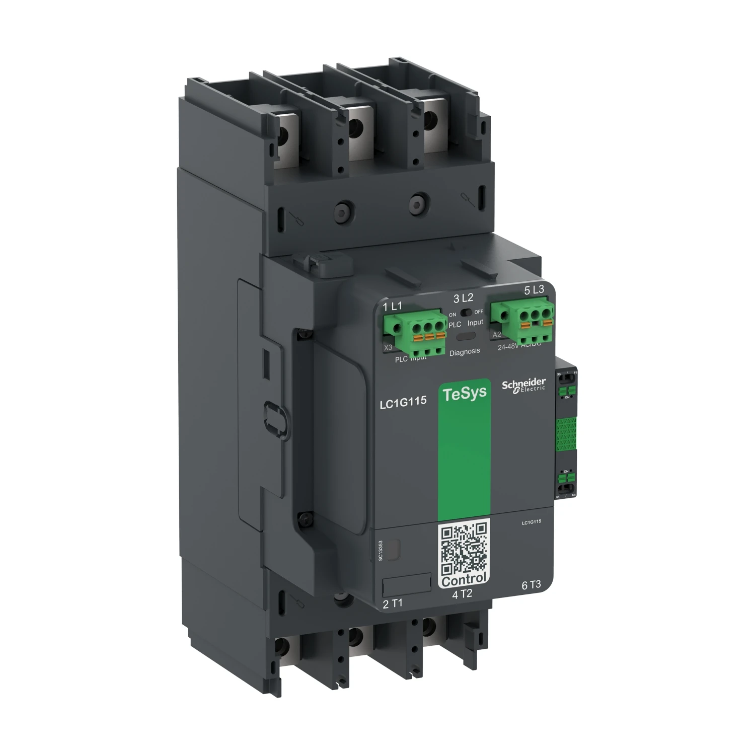 

LC1G185LSEA Contactor, high power, TeSys Giga, advanced version, 3 pole/NO, AC-3 =440V 185A, 200-500VAC/DC coil