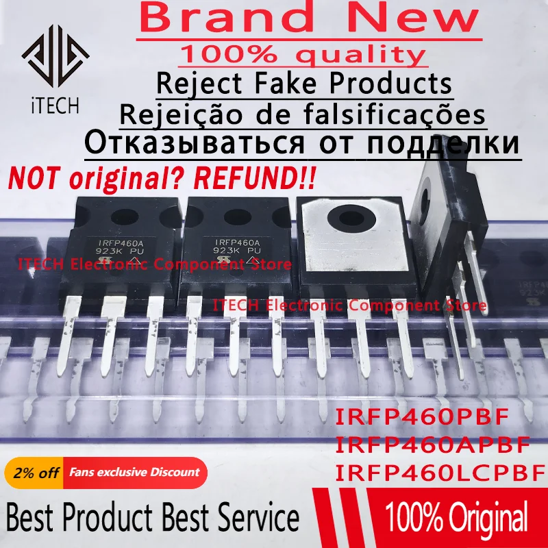 10pcs/Lot Original IRFP460 Mosfet TO247 20A 500V Transistor IRFP460N IRFP460A IRFP460LC IRFP460PBF IRFP460APBF 100% New