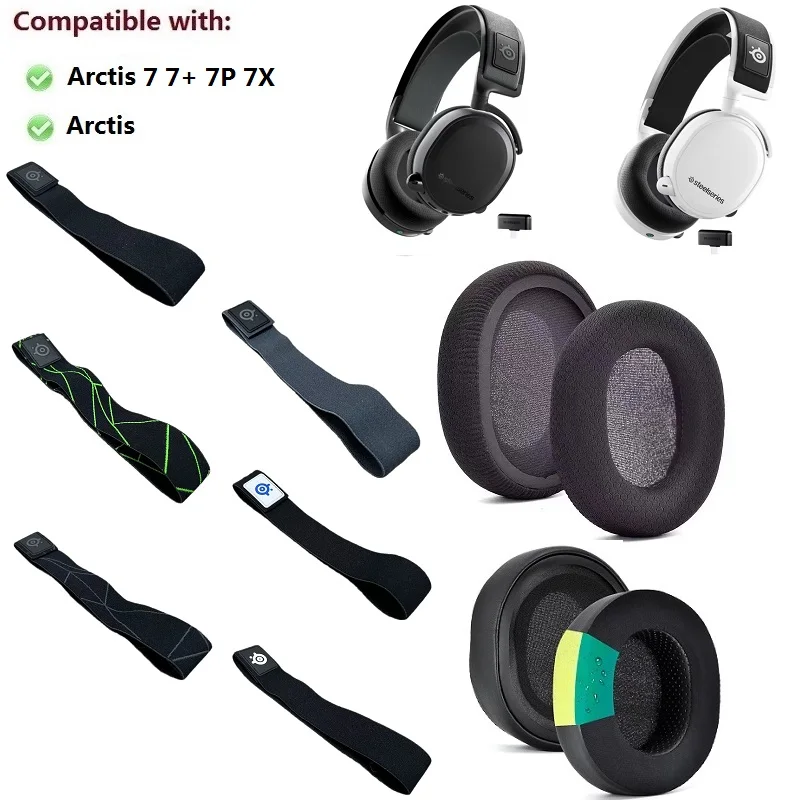 100% Original spare part for SteelSeries Arctis 7 7+ 7P 7X Headphones replacement Headband Tape Ear Pads Earmuff Ear cushions