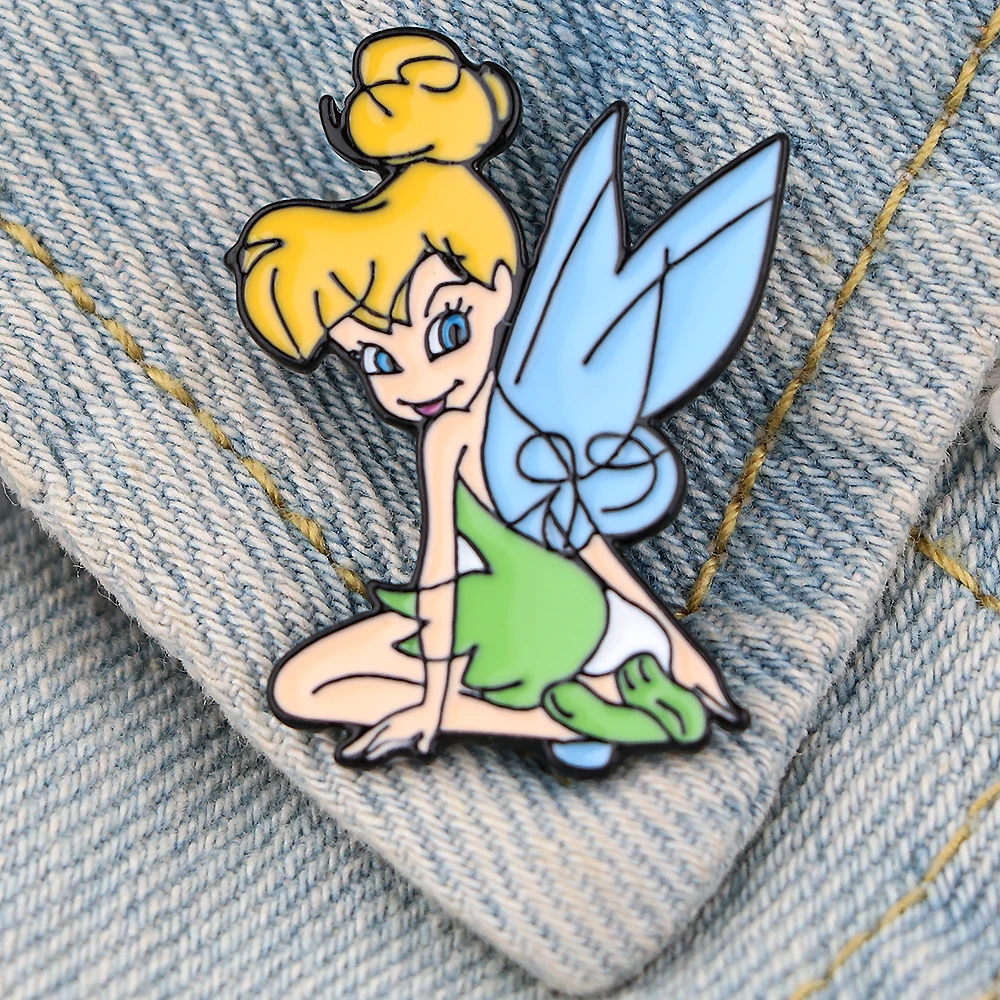 Peter Pan Fairy Enamel Pins Cool Character Brooches Clothing Backpack Lapel Badges Fashion Jewelry Accessories Souvenir Gifts