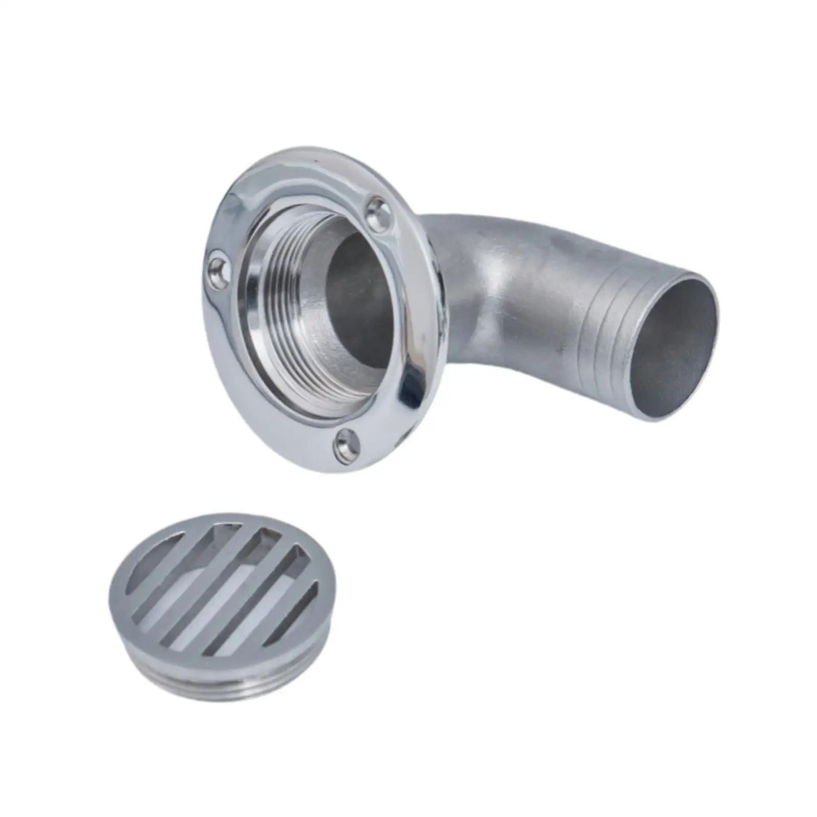 

Stainless Steel Marine Deck Drain Easy to Install Heavy Duty Direct Replaces 90 Degree Floor Drain Boat Parts Deck Hardware