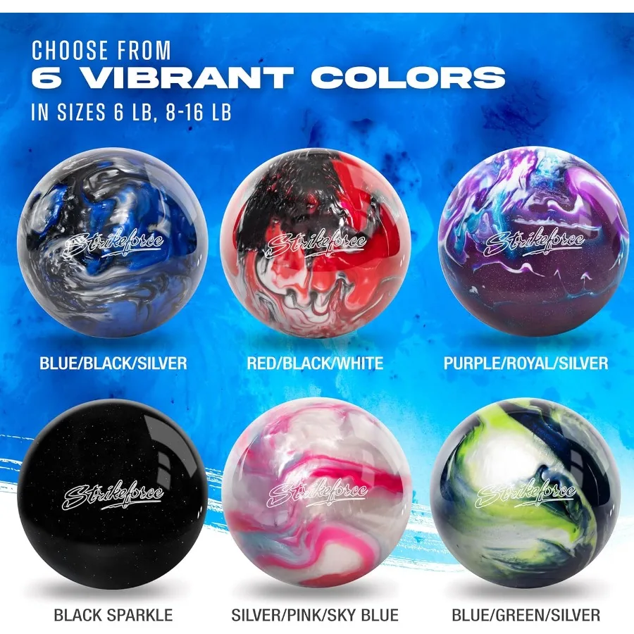 كرة البولينج غير المحفورة من البوليستر KR Strikeforce للمبتدئين والمحترفين متوفرة بأوزان من 6 رطل إلى 16 رطل USBC Appro #5