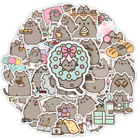 Cute Kawaii Chubby Cat Stickers Funny Kids DIY Toy Gift Graffiti Decal for Phone Luggage Laptop Bottles Scrapbook Waterproof