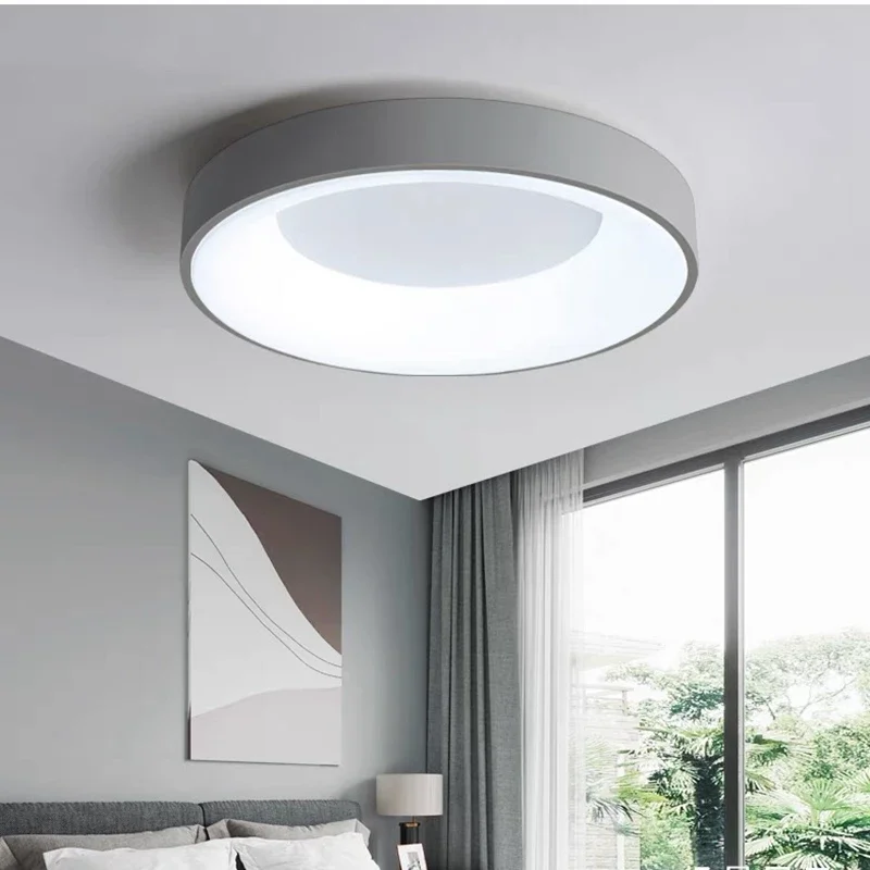 

Round Led Ceiling Light Modern Macarons Color Chandelier Bedroom Beside Lamp Household Appliances Children Room Luminaires