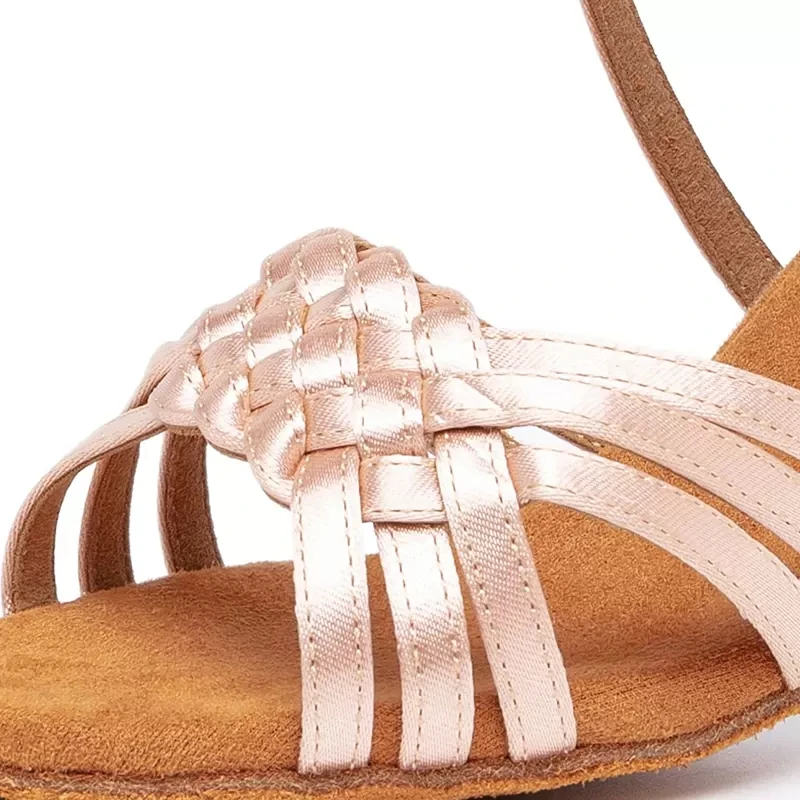 Latin Dance Shoes For Women Adults Colorful PU Leather Satin Ballroom Dancing Rumba Chacha Dance Shoes Braid Sneakers