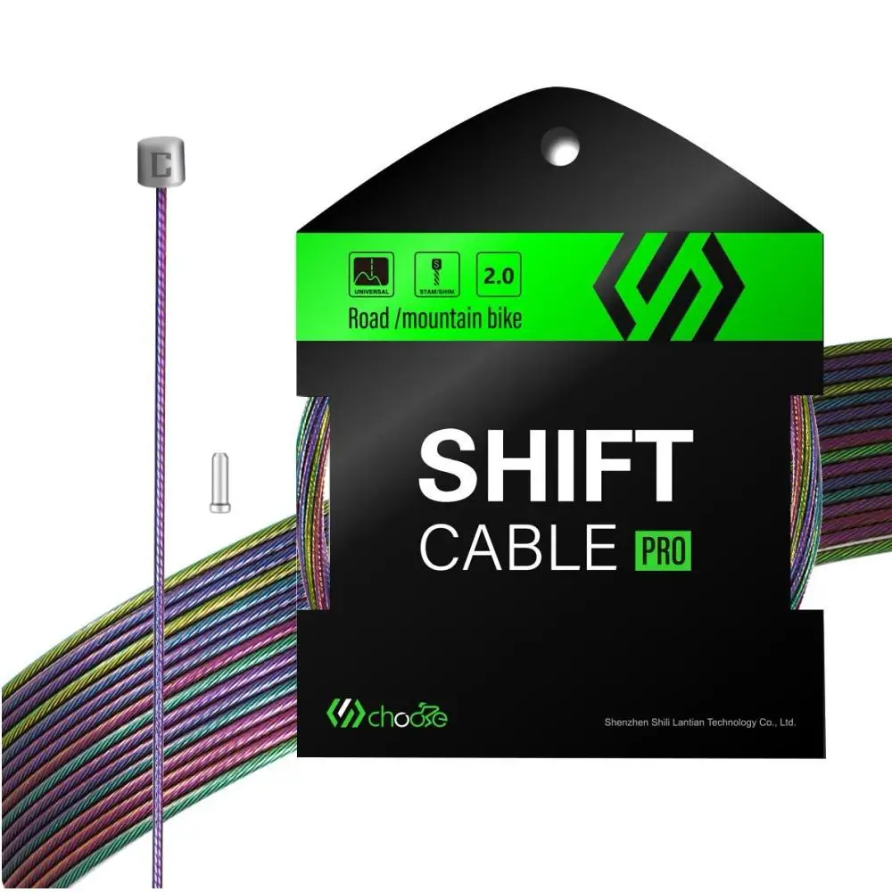 CNC MTB/Road Bike Derailleur Shifter Cable - Bicycle Shift Gear Wire Cable, Rainbow, Steel, 2100/2500/3000/3500mm 1pcs