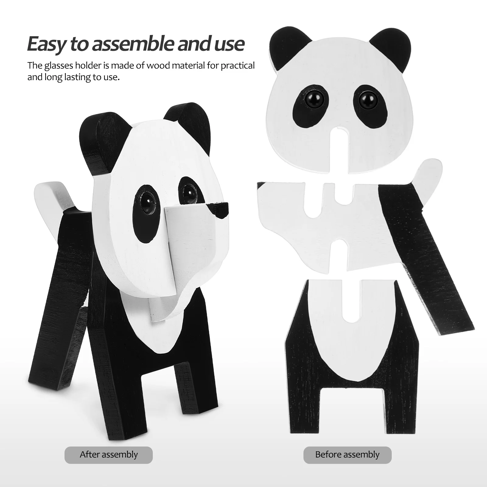 

2pcs Animal Glasses Holder Wood Display St Eyeglass Frame Lined Cartoon Shaped Desk Gifting Option Lovely Chic