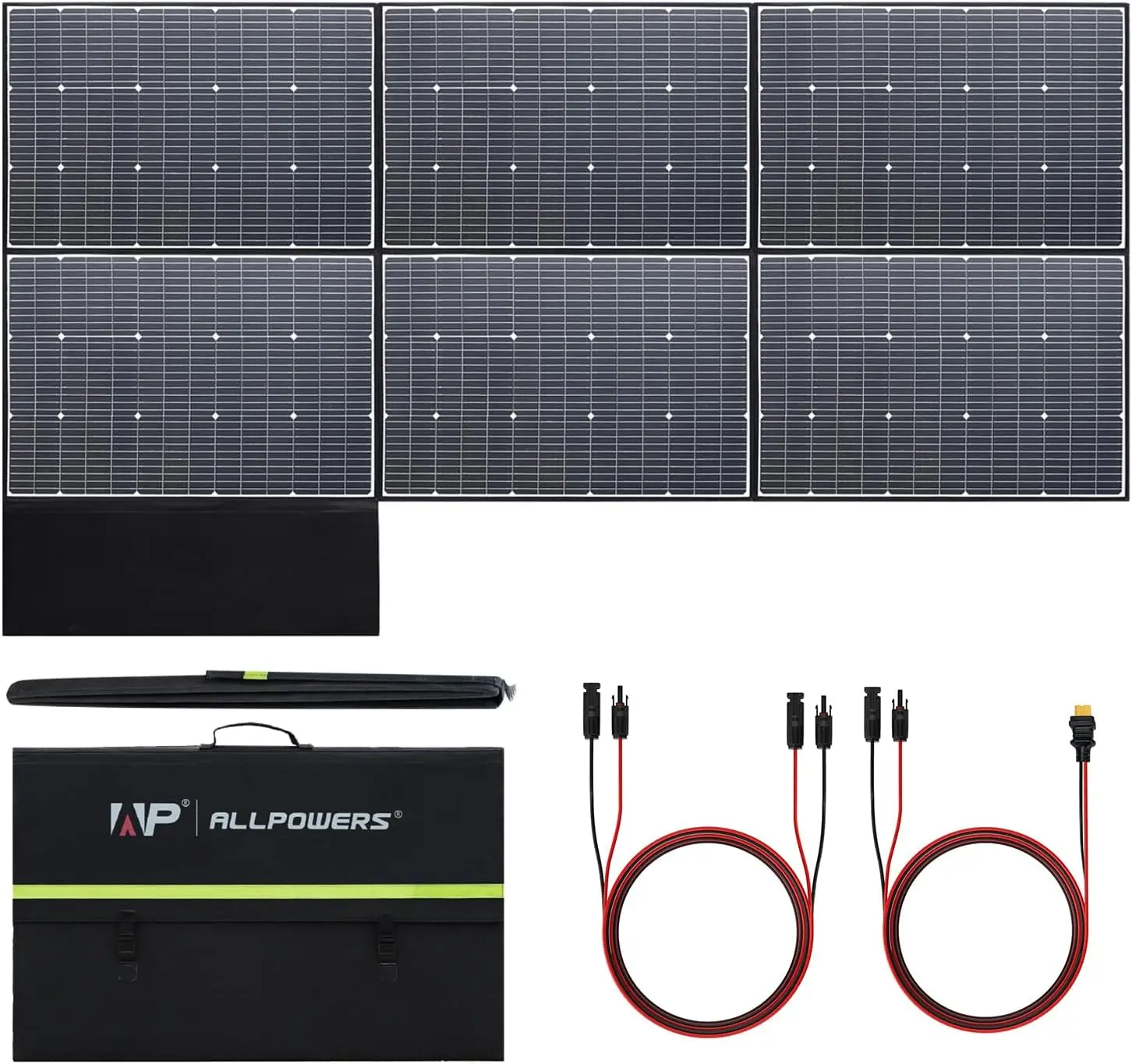ALLPOWERS SP039 600W Monocrystalline Portable Solar Panel Waterproof IP67 RV Solar Panel Kit with 44V Output Foldable Solar Char
