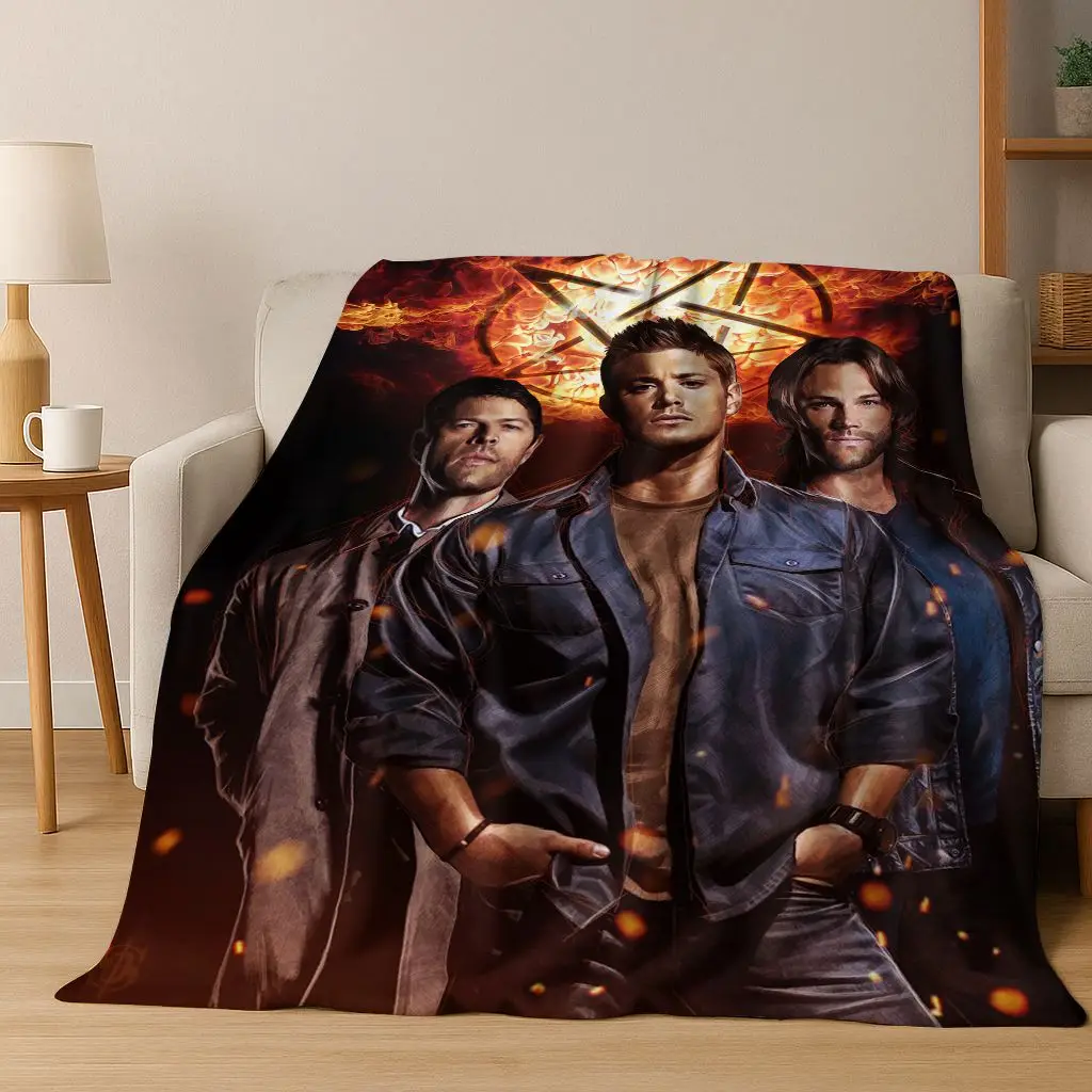 SPN خارق دين سام وينشستر كاستيل الفانيلا بطانية ، دافئ لينة رمي بطانية للمنزل غرفة نوم غطاء أريكة تتحول لسرير الاطفال هدية