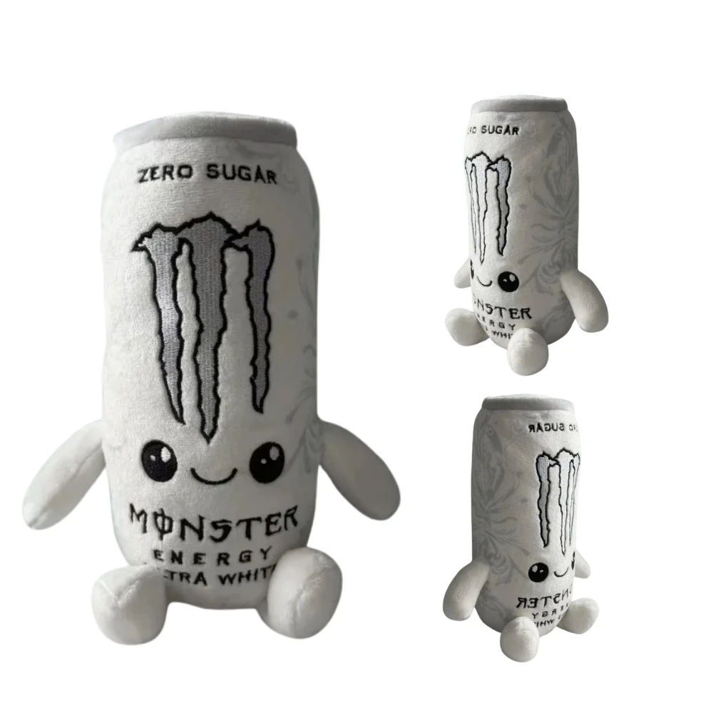 Auf Lager Zuckerfreier Weißer Monster Energy Drink Plüschtier Simulationsdose Gefüllte Puppe Niedliche Weiche Figur Deko-Geschenk Geburtstagsgeschenke