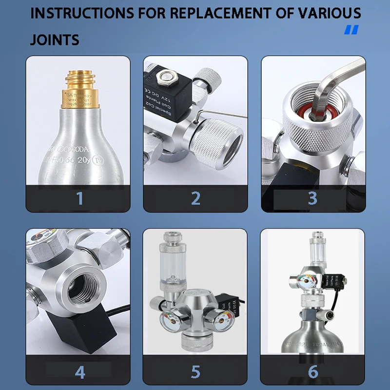 AC100-240V Aquarium CO2-Regler Elektromagnetisches Ventil Blasenzähler CO2-Kontrollsystem Fischbecken CO2-Druckminderventil – Detail 11