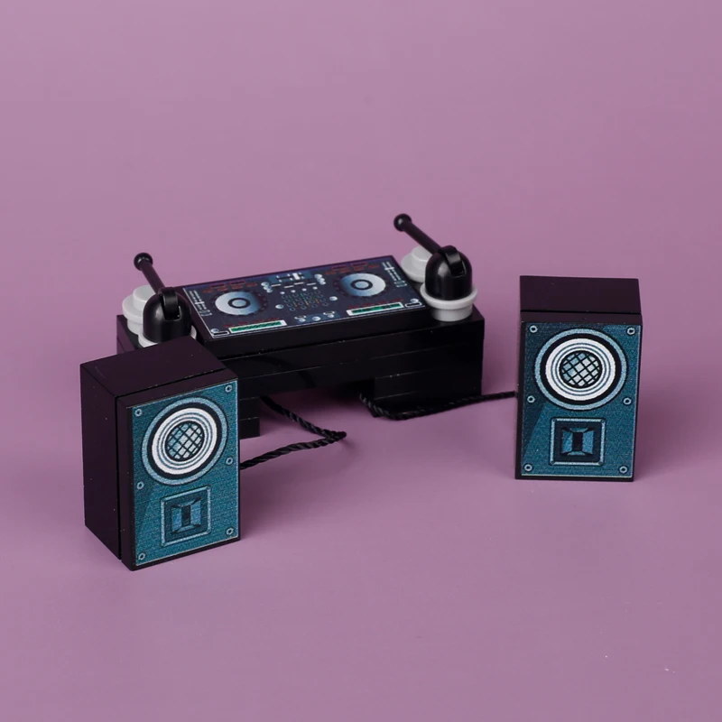 MOC Jukebox Recorder Building Blocks Music Player Retro Radio Tape Sound DJ MIX Audiotape Bricks Toys Children Gift