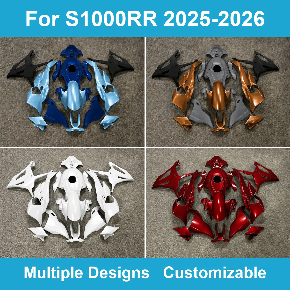 For S1000RR 2025 2026 Motorbike Fairing Kit ABS Plastic Painted Fairings Bodywork Cowl Panels Custom Red Black White