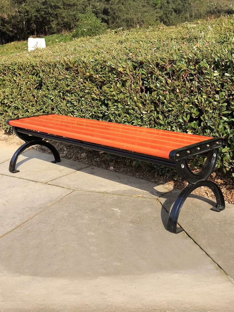 Park chairs, outdoor benches, outdoor waterproof backrests, solid wood chairs, anti-corrosion chairs, leisure plastic long woode