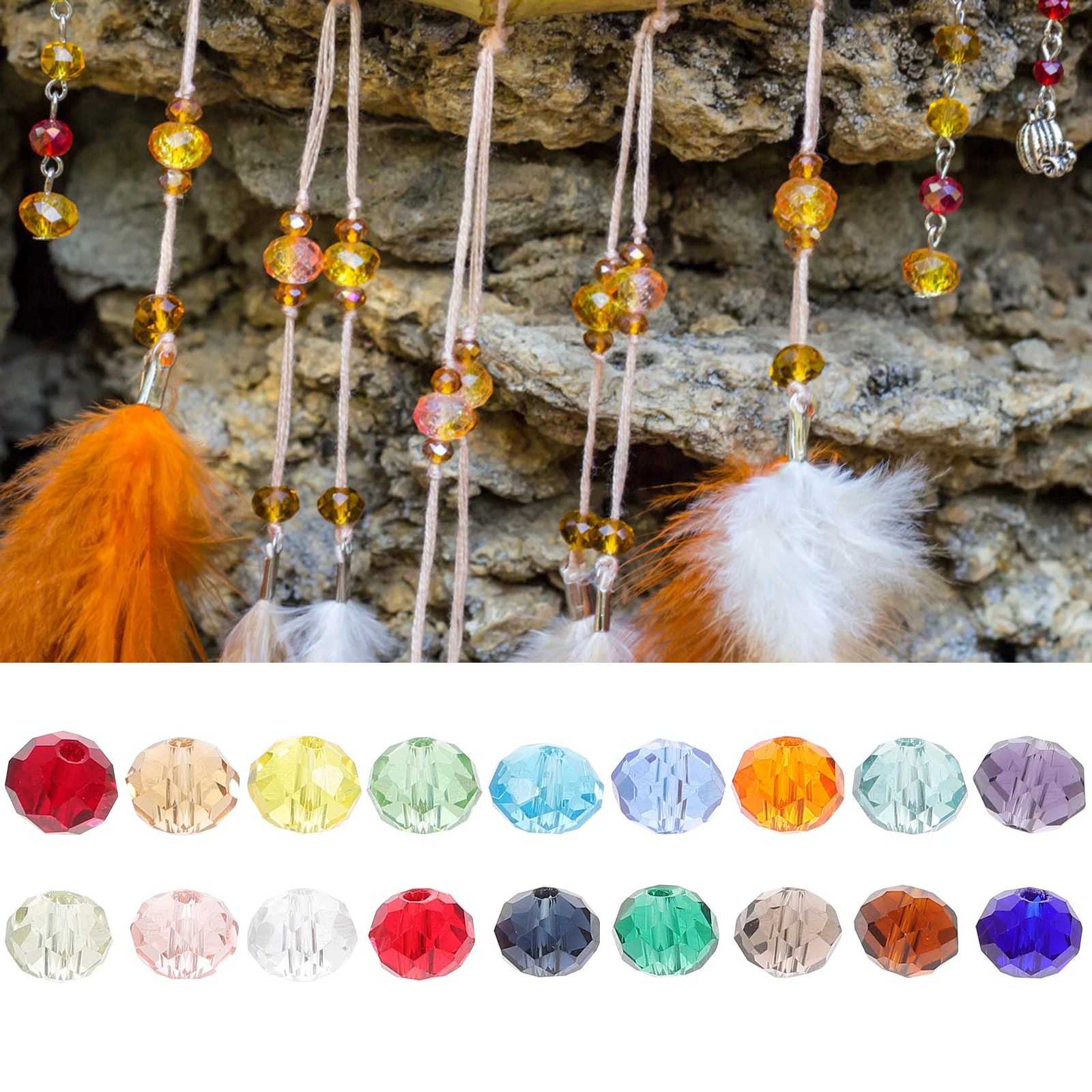 

560pcs Crystal Glass Beads Large Jewelry Making Spacer DIY Loose Crafts Kids Bracelets Pendants Home Decoration