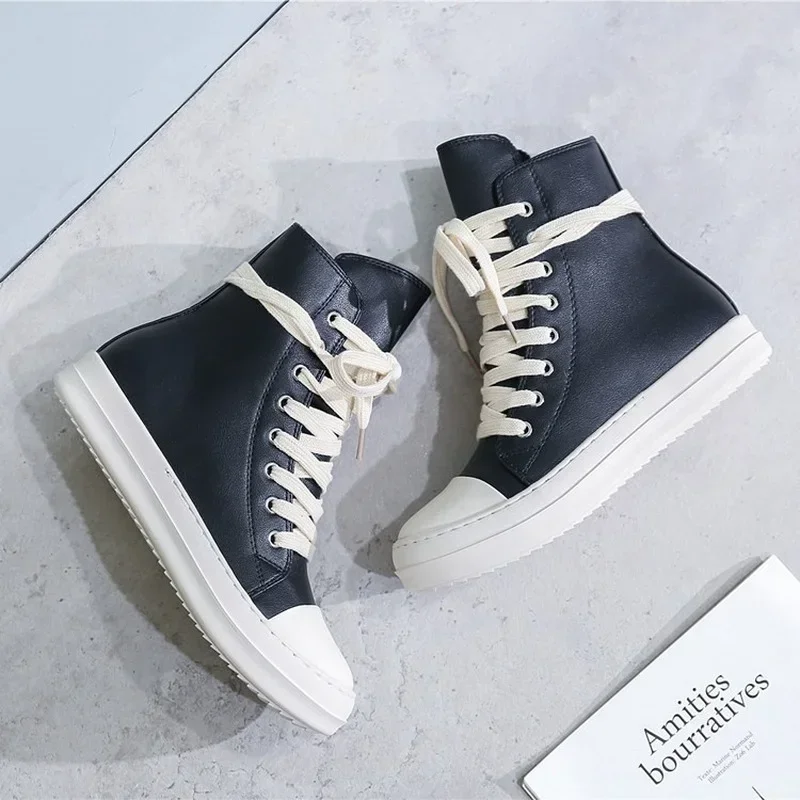 High-top Shoes for Men and Women Couples Thick-soled Canvas Shoes for Fall/winter 2024 New Wild Student Casual Shoes Tide