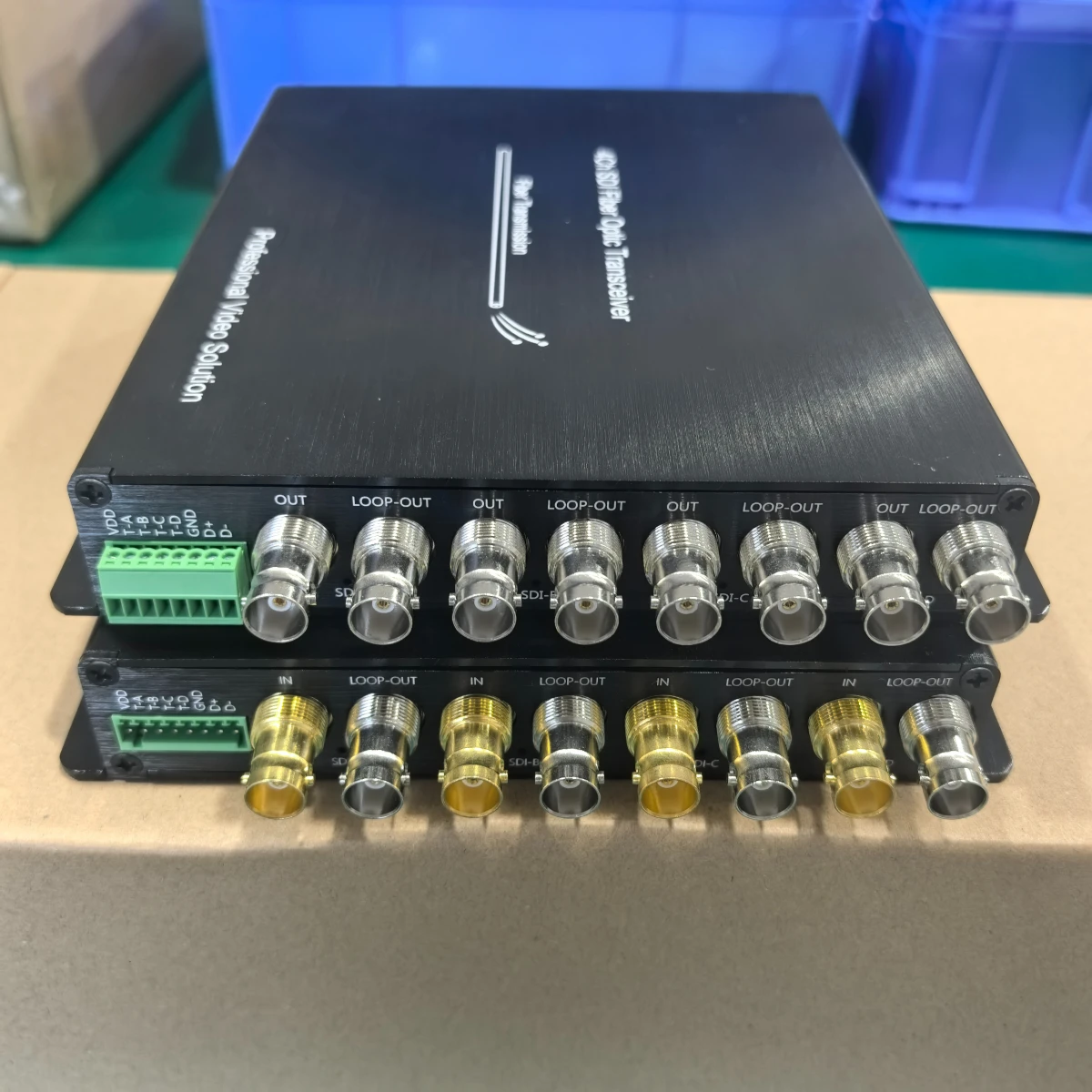 4CH 3G-SDI Fiber Optic Transceiver 20km SDI Extender with Loop Output Tally RS485 1080P 30/60Hz