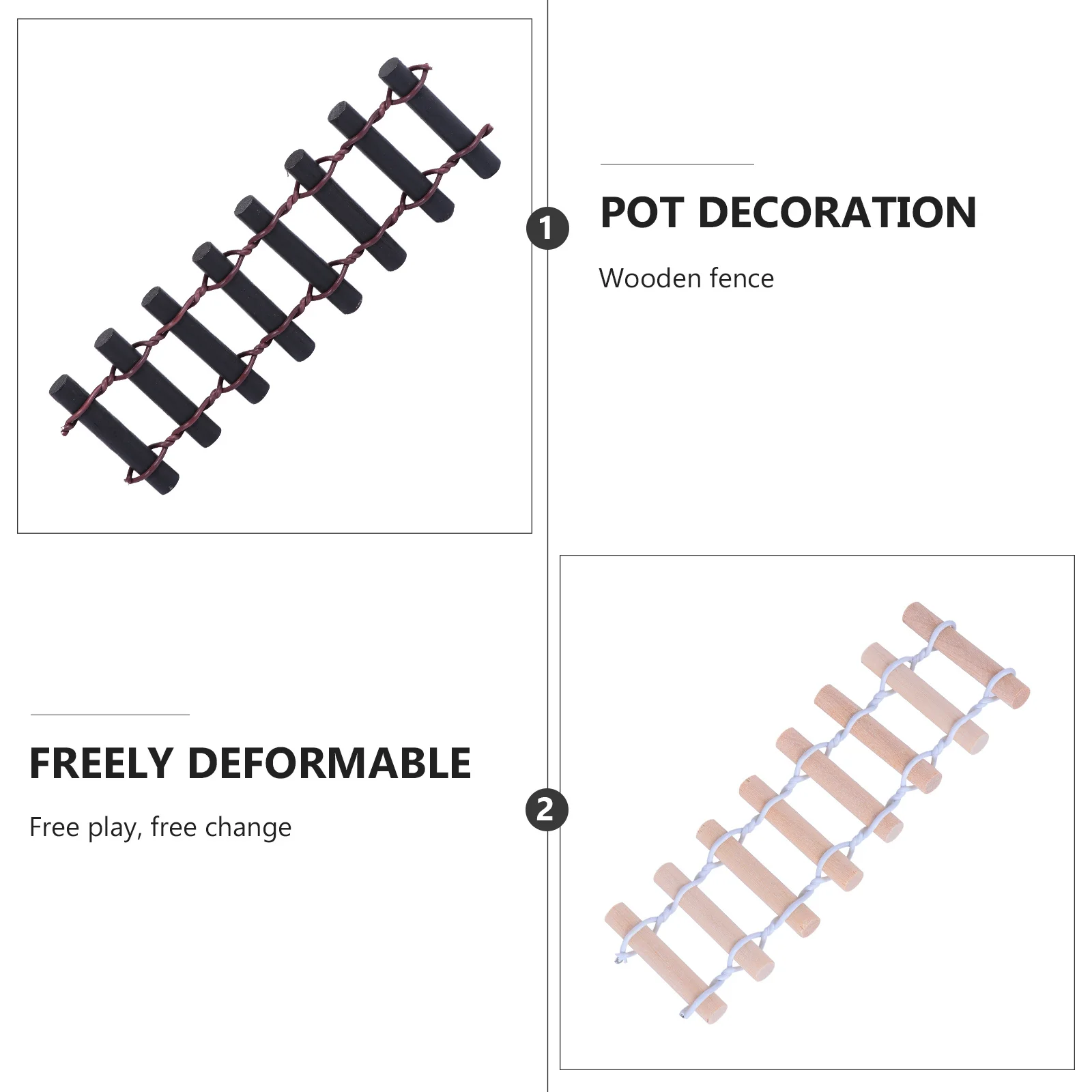 

10Pcs Miniature Fairy Garden Fence Classic Mini Wood Border Landscape Pot Plant Accessories for Decoration Mini Fence