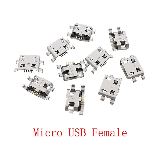10szt Micro USB żeńskie 5-pinowe złącze lutowane Typ DIY Naprawa Wymiana Port ładowania Gniazdo Micro USB Jack Mid Mount 0.8mm