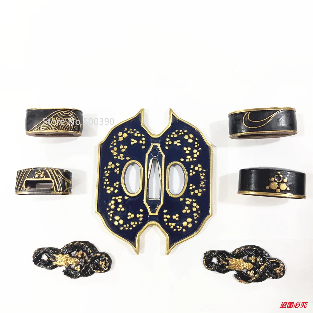 

Unique Copper Brass Carved Tsuba Fuchi Menuki Kashira KOIJICHI KOIJIRI Fittings For Japanese Officer Sword Samurai Katana Parts